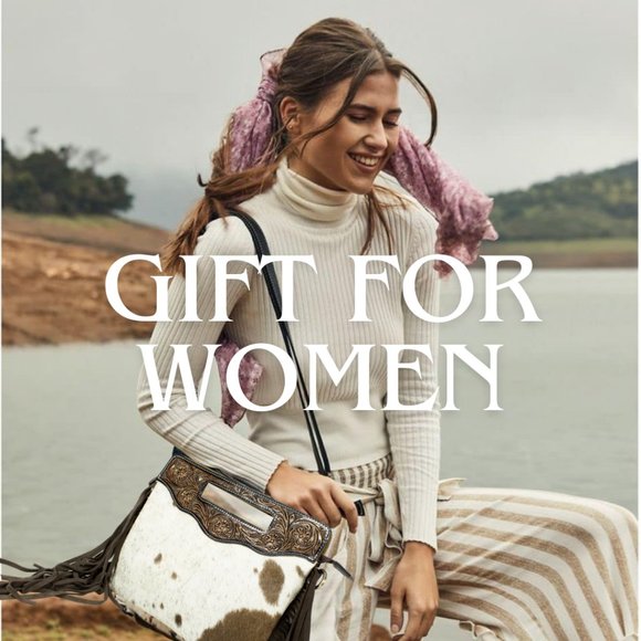 Women Hand Tooled Hair-on Shoulder Fringe Bag with Free Gift Bifold Black Wallet - Picture 7 of 9